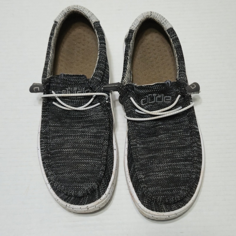 Hey Dude Wally Free Phantom Men's Size 10 Casual Slip On Loafer Shoes Black Gray